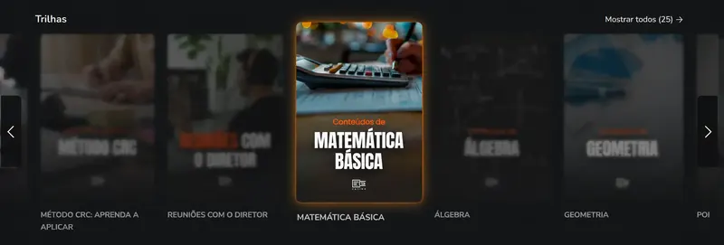 Trilha de Matemática Básica em destaque na plataforma do Perspectiva
