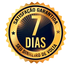Selo: satisfação garantida, 7 dias, seu dinheiro de volta
